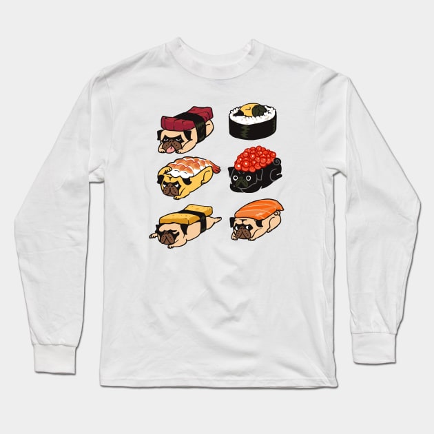 Sushi Pug Long Sleeve T-Shirt by huebucket